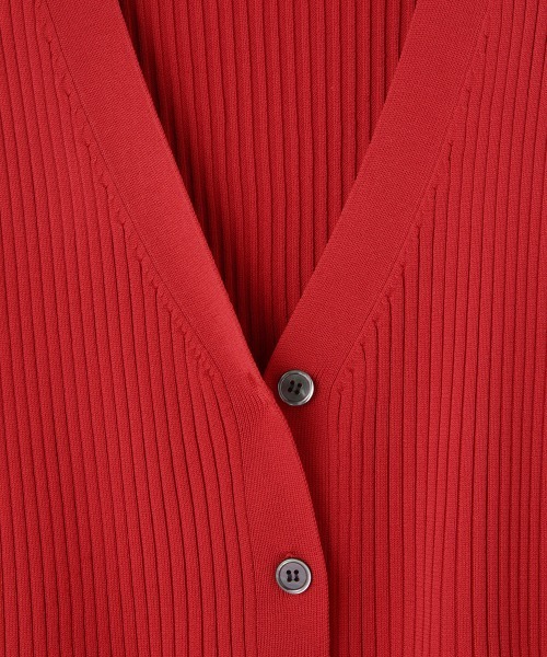 VICKY（ビッキー）の「ライトウェイトペプラムニットカーディガン≪手洗い可能≫（カーディガン/ボレロ・レディース・ブラック/レッド・M）」の6枚目の写真