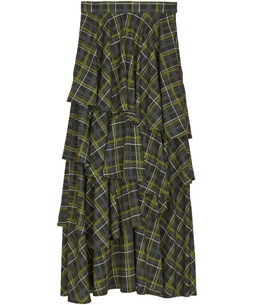 Ameri(アメリ)の「HANDWRITING CHECK TIERED SKIRT(スカート・レディース・ベージュ/ネイビー・SMALL/MEDIUM)」の11枚目の写真