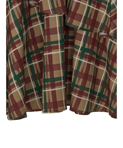 Ameri(アメリ)の「HANDWRITING CHECK TIERED SKIRT(スカート・レディース・ベージュ/ネイビー・SMALL/MEDIUM)」の14枚目の写真