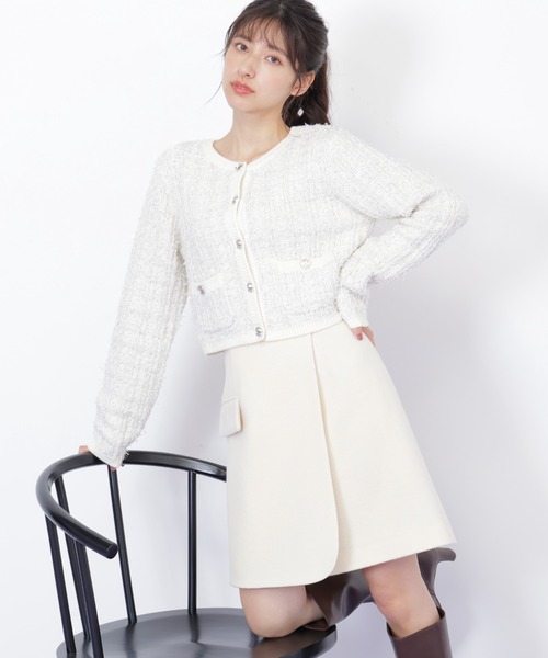 シェリエ sheller新品バブルニットミニスカートオフホワイト バレエコアフリルレースミニフレアスカート | ファッション通販サイト NUGU