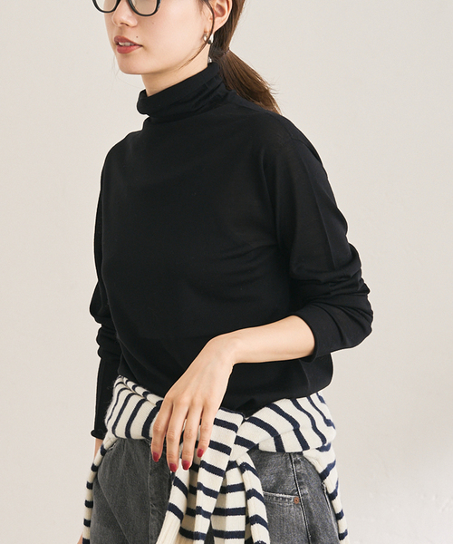 FRAMeWORK（フレームワーク）の「18ゲージタートルネック（ニット/セーター・レディース・ブラック/グレー系その他/ベージュ/ネイビー・FREE）」の22枚目の写真