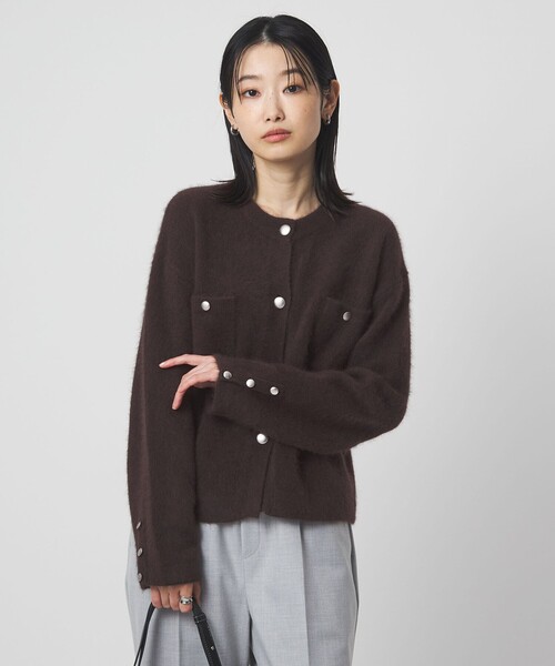 セール】ヘアリー ニット ジャケットライク カーデイガン