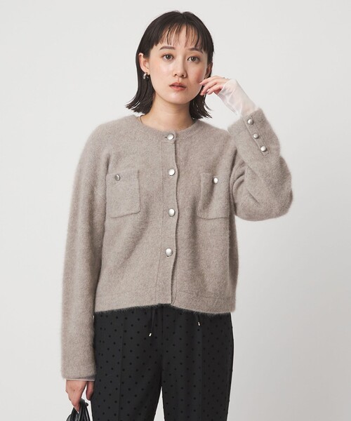 セール】ヘアリー ニット ジャケットライク カーデイガン