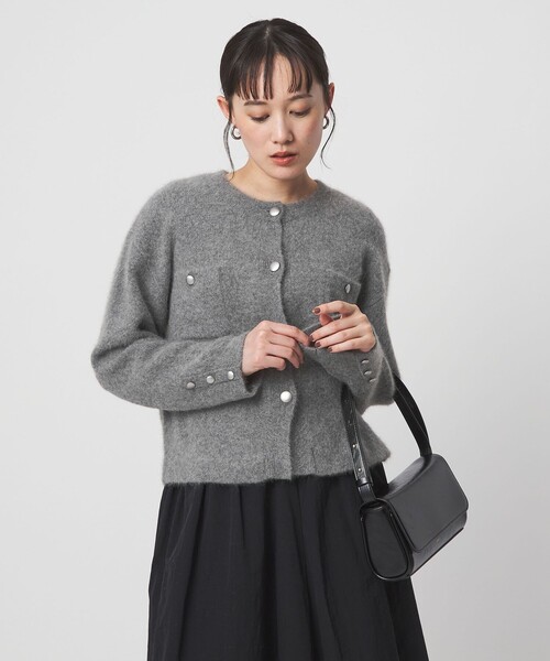 セール】ヘアリー ニット ジャケットライク カーデイガン