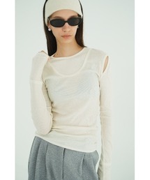 CLANE（クラネ）の「CLANE LAYERED SHOULDER CUT TOPS 19105-1362（Tシャツ/カットソー）」