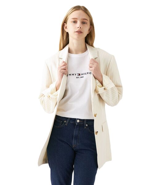 TOMMY HILFIGER(トミーヒルフィガー)の「ヴィスコースリネンリラックスブレザー(その他アウター・レディース・ホワイト系その他・32inch/34inch)」の1枚目の写真