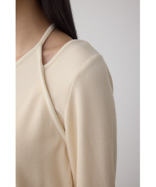 AZUL by moussy（アズールバイマウジー）の「ホルターレイヤードトップス（Tシャツ/カットソー・レディース・アイボリー/ブラック/ブラウン・FREE）」の13枚目の写真