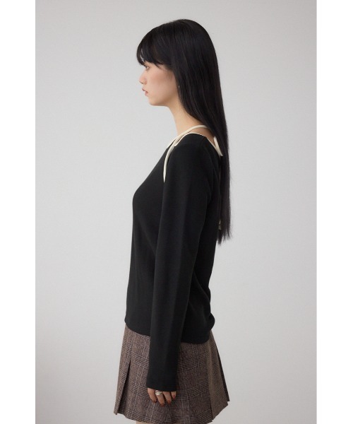 AZUL by moussy（アズールバイマウジー）の「ホルターレイヤードトップス（Tシャツ/カットソー・レディース・アイボリー/ブラック/ブラウン・FREE）」の21枚目の写真