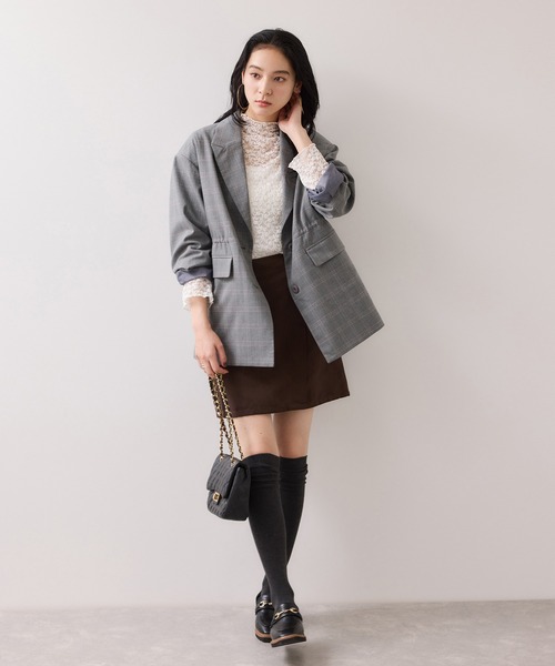 VIS（ビス）の「レースプチハイネックインナープルオーバー（Tシャツ/カットソー・レディース・オフホワイト/ブラック/サックスブルー・FREE）」の7枚目の写真