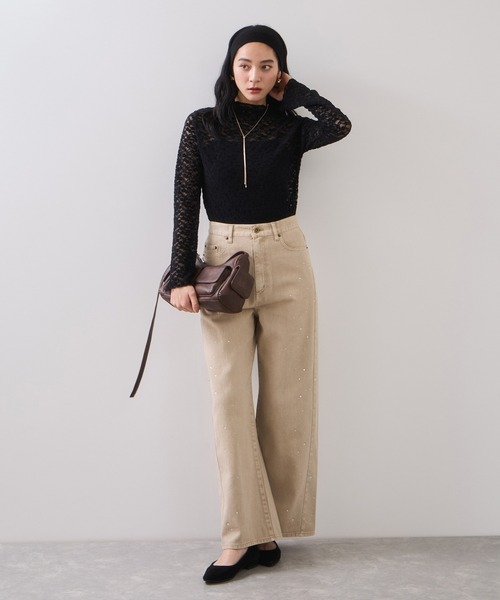 VIS（ビス）の「レースプチハイネックインナープルオーバー（Tシャツ/カットソー・レディース・オフホワイト/ブラック/サックスブルー・FREE）」の15枚目の写真