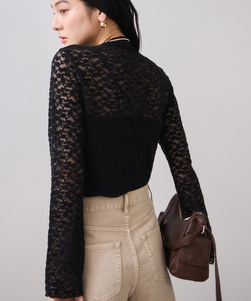 VIS（ビス）の「レースプチハイネックインナープルオーバー（Tシャツ/カットソー・レディース・オフホワイト/ブラック/サックスブルー・FREE）」の13枚目の写真