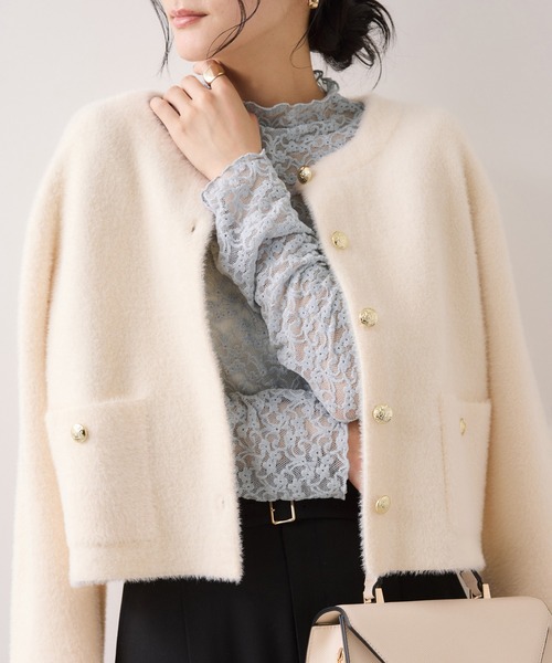 VIS（ビス）の「レースプチハイネックインナープルオーバー（Tシャツ/カットソー・レディース・オフホワイト/ブラック/サックスブルー・FREE）」の21枚目の写真