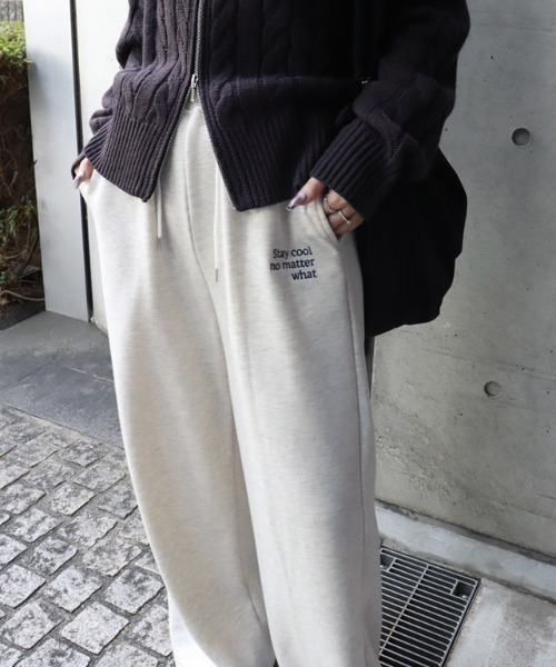 Pierrot（ピエロ）の「刺繍スウェットパンツ（スウェットパンツ・レディース・オートミール/チャコール/ネイビー・TM/L/M/PM）」の18枚目の写真
