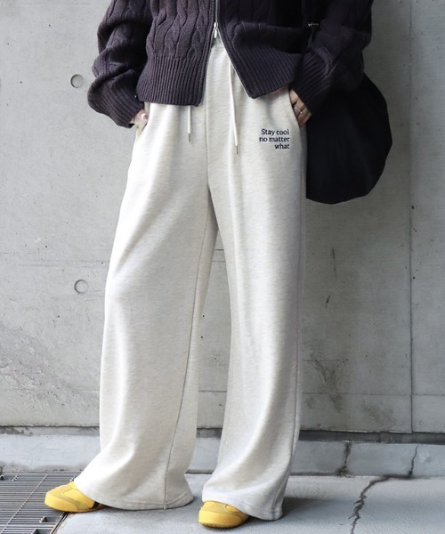 Pierrot（ピエロ）の「刺繍スウェットパンツ（スウェットパンツ・レディース・オートミール/チャコール/ネイビー・TM/L/M/PM）」の5枚目の写真