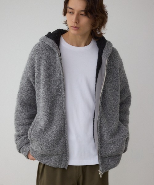 AZUL by moussy（アズールバイマウジー）の「ブークレージップパーカー（パーカー・メンズ・グレー系その他/ベージュ系その他・MEDIUM/LARGE）」の2枚目の写真