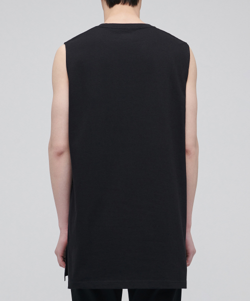 MUSINSA STANDARD（ムシンサスタンダード）の「レイヤードスリーブレストップ_ロング丈 [ブラック]（Tシャツ/カットソー・メンズ・その他・LARGE/X-SMALL/SMALL/MEDIUM）」の3枚目の写真