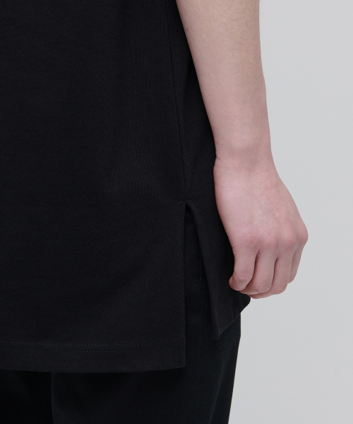 MUSINSA STANDARD（ムシンサスタンダード）の「レイヤードスリーブレストップ_ロング丈 [ブラック]（Tシャツ/カットソー・メンズ・その他・LARGE/X-SMALL/SMALL/MEDIUM）」の7枚目の写真