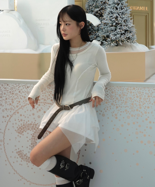 FLAREUP(フレアアップ)の「Layered Lace Frill Long Sleeve (FL-137_Cream)(Tシャツ/カットソー・レディース・Cream・OS)」の8枚目の写真