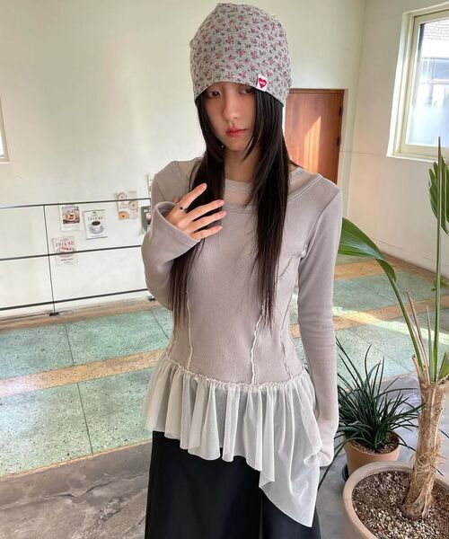 FLAREUP(フレアアップ)の「Layered Lace Frill Long Sleeve (FL-137_Cream)(Tシャツ/カットソー・レディース・Cream・OS)」の14枚目の写真