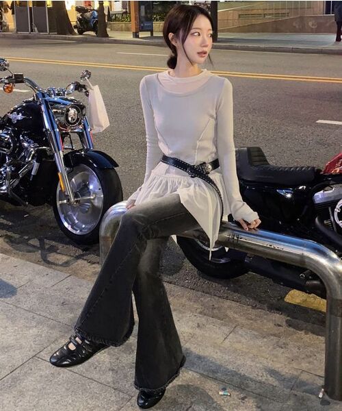 FLAREUP(フレアアップ)の「Layered Lace Frill Long Sleeve (FL-137_Cream)(Tシャツ/カットソー・レディース・Cream・OS)」の18枚目の写真