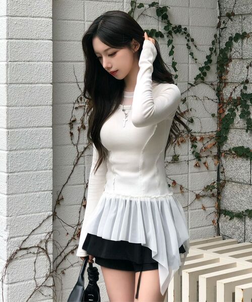 FLAREUP(フレアアップ)の「Layered Lace Frill Long Sleeve (FL-137_Cream)(Tシャツ/カットソー・レディース・Cream・OS)」の20枚目の写真