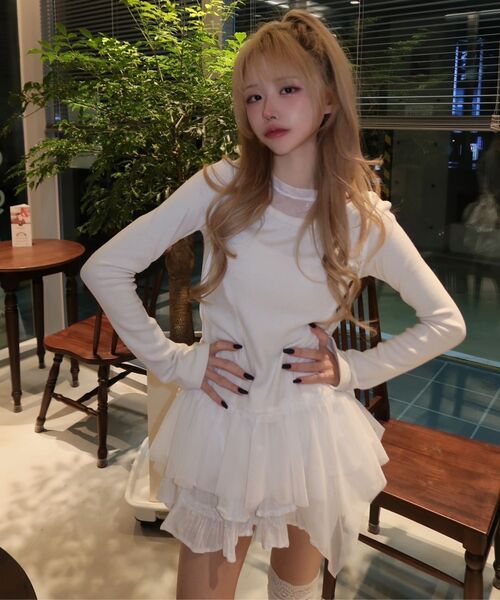 FLAREUP(フレアアップ)の「Layered Lace Frill Long Sleeve (FL-137_Cream)(Tシャツ/カットソー・レディース・Cream・OS)」の21枚目の写真