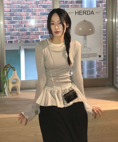 FLAREUP(フレアアップ)の「Layered Lace Frill Long Sleeve (FL-137_Cream)(Tシャツ/カットソー・レディース・Cream・OS)」の17枚目の写真