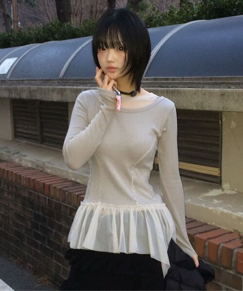 FLAREUP(フレアアップ)の「Layered Lace Frill Long Sleeve (FL-137_Cream)(Tシャツ/カットソー・レディース・Cream・OS)」の21枚目の写真