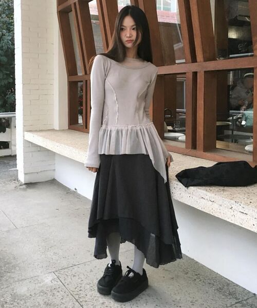 FLAREUP(フレアアップ)の「Layered Lace Frill Long Sleeve (FL-137_Cream)(Tシャツ/カットソー・レディース・Cream・OS)」の22枚目の写真