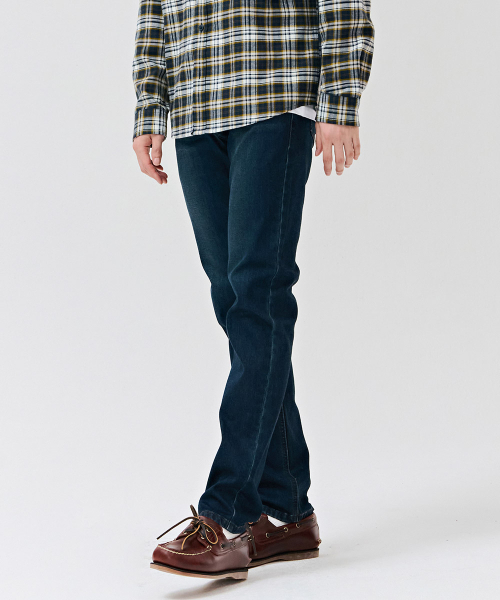 CHASECULT(チェイスカルト)の「男性 起毛 ヒドゥンバンディング スリム デニムパンツ-ネイビー(デニムパンツ・メンズ・ネイビー・92/82/86/70/76)」の2枚目の写真