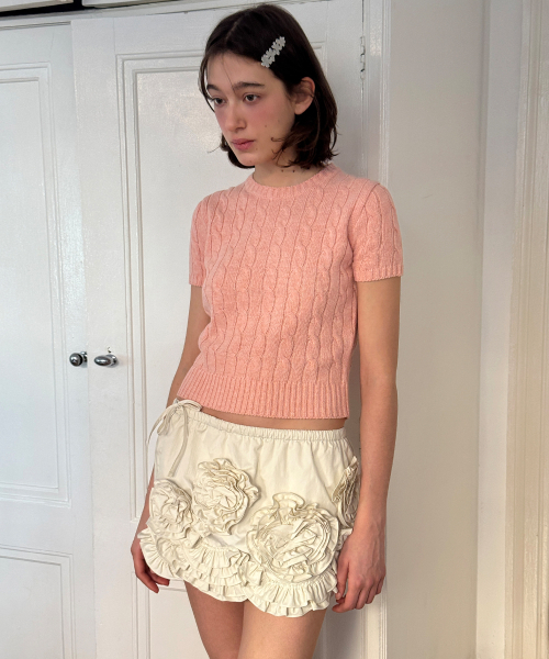 SINOON（シヌーン）の「Sinoon Logo Twisted Knit (Apricot)（ニット/セーター・レディース・ピンク系その他・FREE）」の3枚目の写真