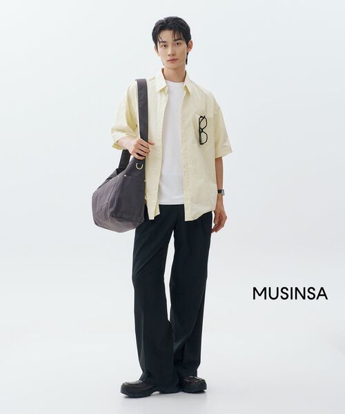 MUSINSA STANDARD（ムシンサスタンダード）の「[クールタンダード] リアルワイドヒドゥンバンディングスラックス [ブラック]（スラックス・メンズ・その他・26/27/28/29/30/31/32/34/36/33/38/40/42）」の14枚目の写真