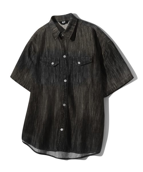 Reins Lab Woshing Oversized Fit Denim Half-sleeve T-shirt (чёрный)