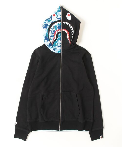 ABC CAMO REVERSIBLE SHARK FULL ZIP HOODIE（パーカー）｜A BATHING