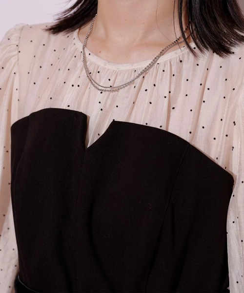 Mystrada（マイストラーダ）の「ペプラムコンビワンピース（ワンピース・レディース・ドット・36/38）」の10枚目の写真