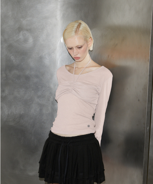 ROSEFRANTZ（ロゼフランツ）の「Shirring Halter Long Sleeve [Pink]（Tシャツ/カットソー・レディース・PINK・OS）」の4枚目の写真