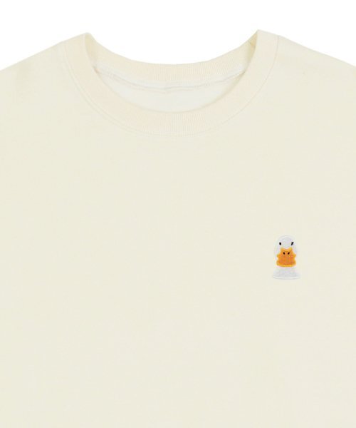 GRAVER（グレーバー）の「[UNISEX]ダックフェイス刺繍スマイルマンツーマン_クリーム（スウェット・レディース・アイボリー・LARGE/MEDIUM/SMALL/X-LARGE）」の3枚目の写真