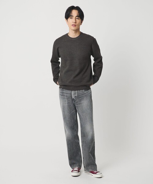 ウォッシャブルウール ツイル クルーネック ニット 手洗い可能（ニット