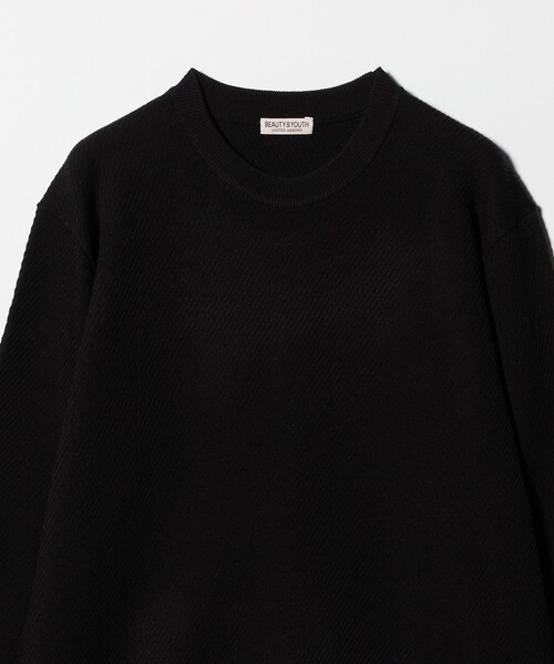 【NEW】ビューティー＆ユース ユナイテッドアローズ（BEAUTY&YOUTH）/ウォッシャブルウール ツイル クルーネック ニット 手洗い可能 セール】ウォッシャブルウール ツイル クルーネック ニット 手洗い可能