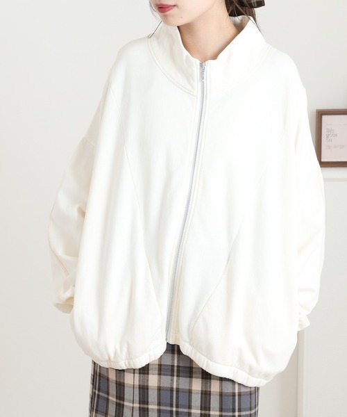 Arinomama(アリノママ)の「Arinomama 裏起毛 サイドラインブルゾン(ブルゾン・レディース・ブラック系/グレイッシュベージュ/アイボリー/ボルドー・FREE)」の15枚目の写真