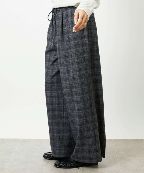 MICHEL KLEIN(ミッシェル・クラン)の「2WAYストレッチチェックワイドパンツ(その他パンツ・レディース・ライトグレー/ブラック・38)」の8枚目の写真
