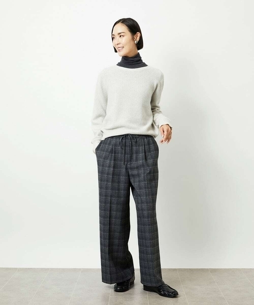 MICHEL KLEIN(ミッシェル・クラン)の「2WAYストレッチチェックワイドパンツ(その他パンツ・レディース・ライトグレー/ブラック・38)」の10枚目の写真