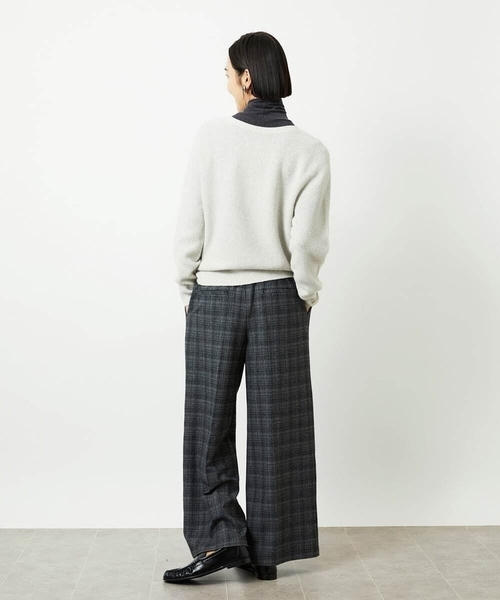 MICHEL KLEIN(ミッシェル・クラン)の「2WAYストレッチチェックワイドパンツ(その他パンツ・レディース・ライトグレー/ブラック・38)」の12枚目の写真