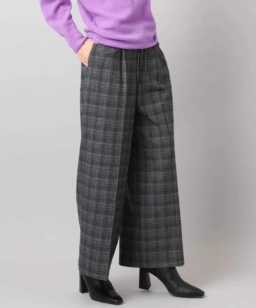 MICHEL KLEIN(ミッシェル・クラン)の「2WAYストレッチチェックワイドパンツ(その他パンツ・レディース・ライトグレー/ブラック・38)」の15枚目の写真