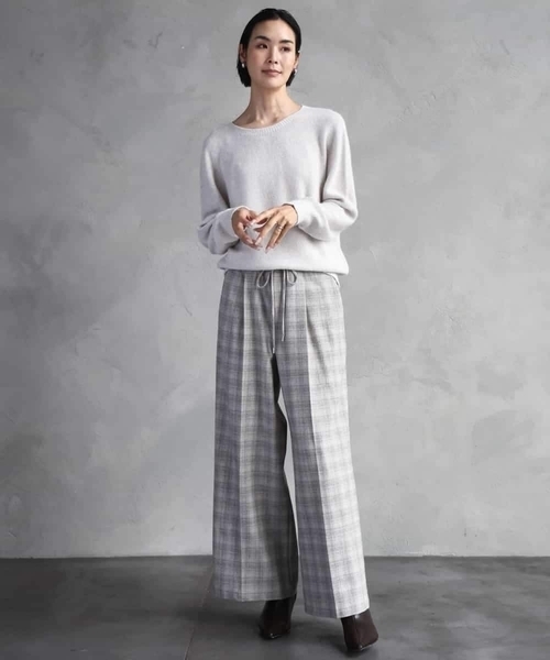 MICHEL KLEIN(ミッシェル・クラン)の「2WAYストレッチチェックワイドパンツ(その他パンツ・レディース・ライトグレー/ブラック・38)」の20枚目の写真