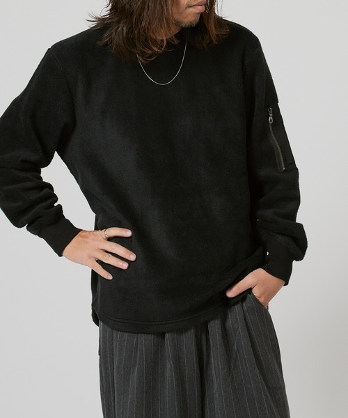 FLISTFIA（フリストフィア）の「FLISTFIA Arm Zip Pull Over / AZ01016（スウェット・メンズ・ブラック/オリーブ・2/3）」の4枚目の写真