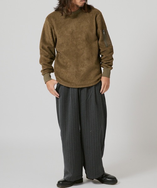 FLISTFIA（フリストフィア）の「FLISTFIA Arm Zip Pull Over / AZ01016（スウェット・メンズ・ブラック/オリーブ・2/3）」の15枚目の写真