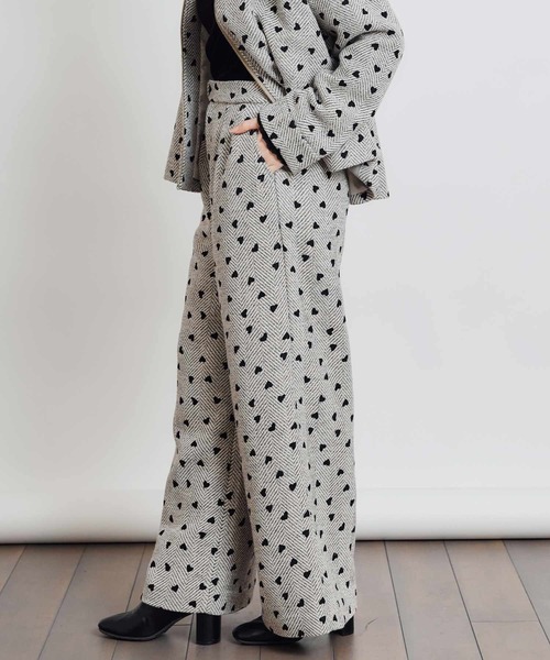 PICCIN（ピッチン）の「【セットアップ可能】フロッキーハートヘリンボーンパンツ（その他パンツ・レディース・モカ/ベージュ・M）」の12枚目の写真