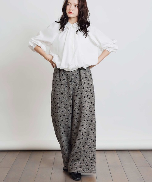 PICCIN（ピッチン）の「【セットアップ可能】フロッキーハートヘリンボーンパンツ（その他パンツ・レディース・モカ/ベージュ・M）」の6枚目の写真