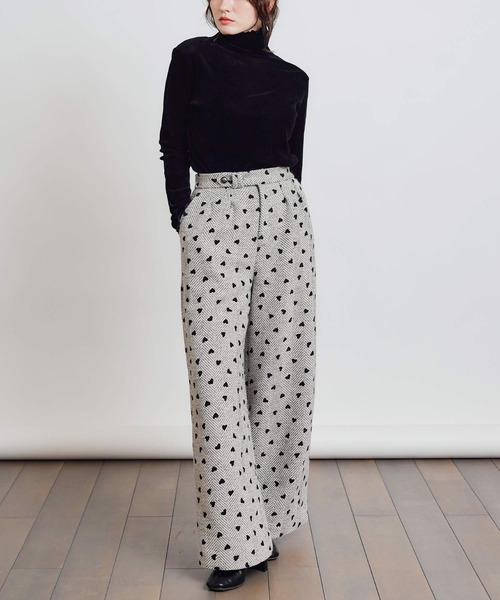 PICCIN（ピッチン）の「【セットアップ可能】フロッキーハートヘリンボーンパンツ（その他パンツ・レディース・モカ/ベージュ・M）」の18枚目の写真
